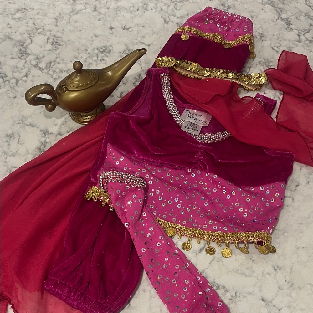 Pink and Gold Kids Genie Costume
